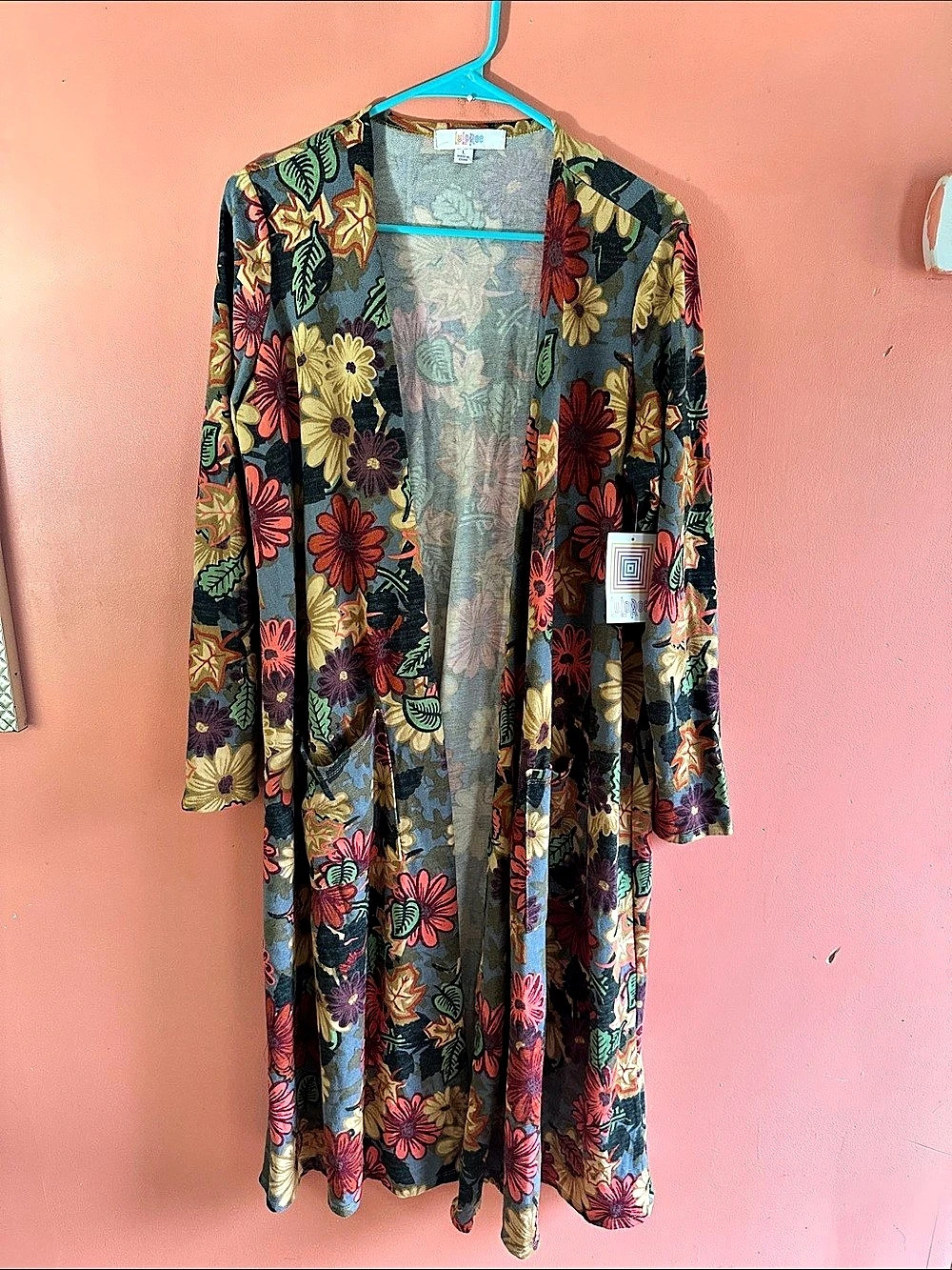 LuLaRoe Sarah Cardigan Sarah Floral Open Front Duster Cardigan Large
